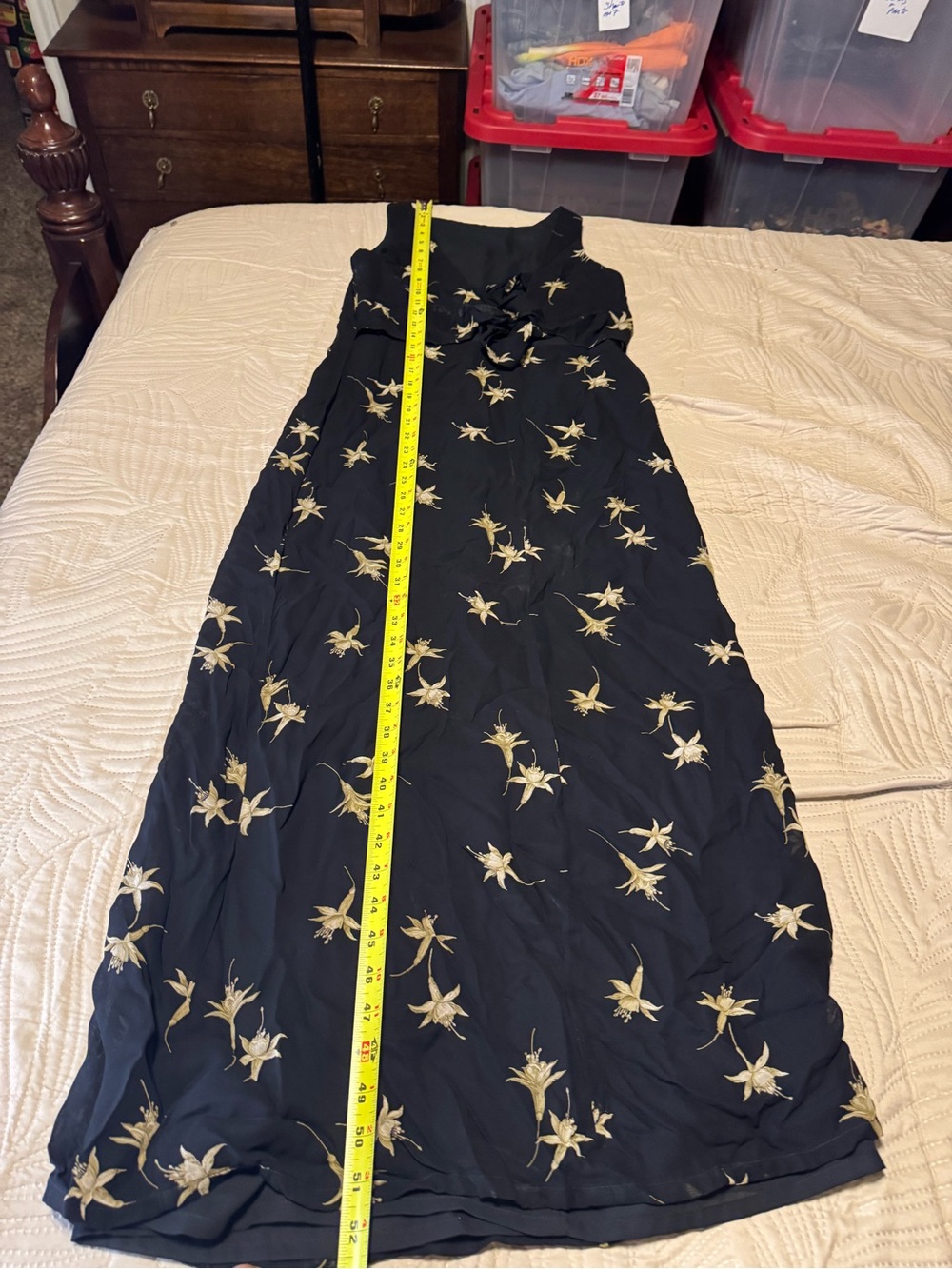 Ann Taylor Black Floral Maxi Dress - Women size 6